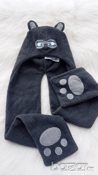 3 в 1 шапка шал и ръкавички George , снимка 1