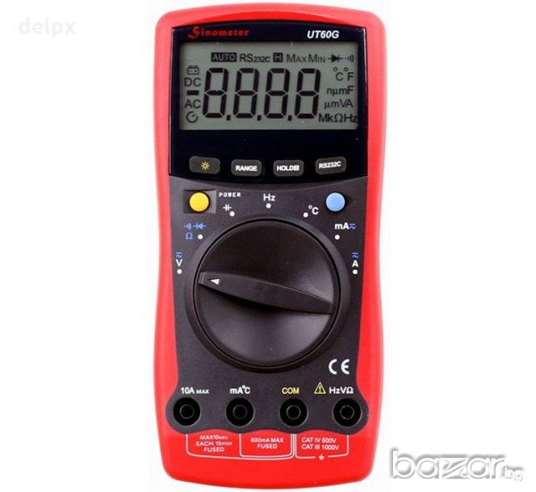 Мултицет с термосонда и зумер UT-60G VAC/VDC | AAC/ADC | OHM | F | °C | Hz, снимка 1