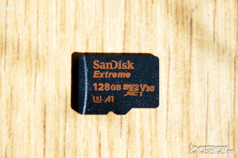 SanDisk Extreme microSDXC 128GB 100MB/s UHS-I U3 V30 A1 карта памет за 4К видео , снимка 1