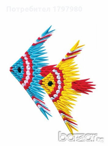 Комплект за изработване на модулно оригами Рибка, снимка 4 - Други - 19520733