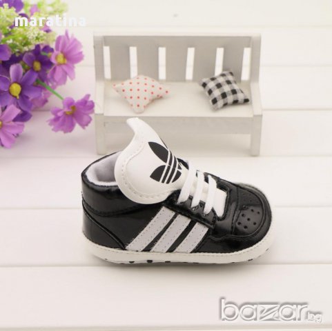 бебешки маратонки буйки обувки адидас adidas baby black , снимка 3 - Бебешки обувки - 9102273