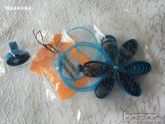 Ръчна изработка на бижута от хартия и квилинг  0.50лв лакирани са със декопажен лак, снимка 4 - Колиета, медальони, синджири - 17742699