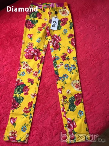 100 % D&G Dolce&Gabbana Нов оригинален флорален панталон, снимка 8 - Панталони - 17968208