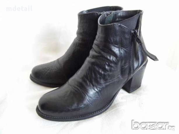 черни боти от естествена кожа  №40, снимка 2 - Дамски боти - 18071464