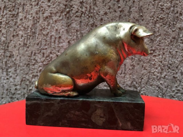 Бронзова статуетка на прасе, снимка 4 - Статуетки - 24197143