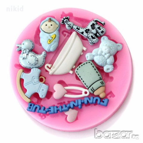забавления във баня бебешки силиконов молд форма украса мъфини фондан торта и др