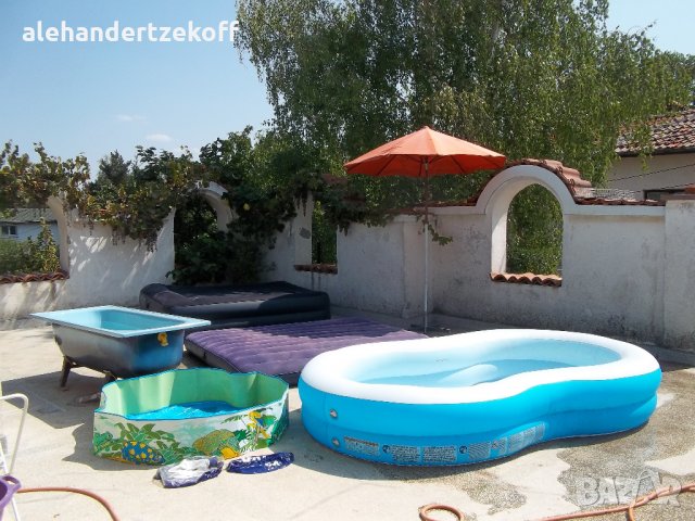 Винилов надуваем басейн басейн с твърд борд надуваем матрак дюшек и легло 