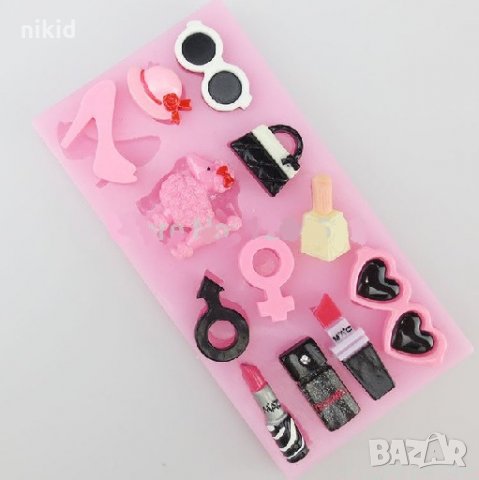 Модни аксесоари и козметика голям силиконов молд форма украса торта фондан шоколад и др