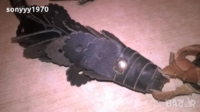 кожен камшик/бич-с дървена дръжка-внос франция-1.7м, снимка 11 - Колекции - 25590965