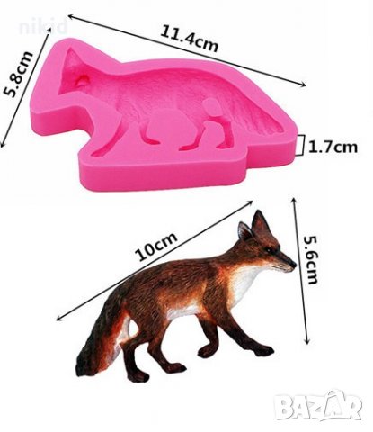 Лисица силиконов молд форма декорация торта фондан шоколад и др.
