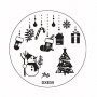 кръгъл Шаблон Коледен Новогодишен за щампа печати за нокти плочка DXE59, снимка 1 - Продукти за маникюр - 17298045