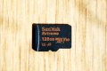 SanDisk Extreme microSDXC 128GB 100MB/s UHS-I U3 V30 A1 карта памет за 4К видео , снимка 1 - Карти памет - 20962693