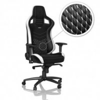 noblechairs EPIC Real Leather Gaming Chair - black/white/red, снимка 1 - Столове - 24205415