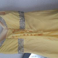 Бална рокля жълта с връзка корсет, снимка 3 - Рокли - 20563499