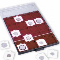 табли за съхранение на монети с чекмедже / защитен капак ELITEPLAST, снимка 2 - Нумизматика и бонистика - 25712378