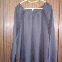 черна шифонена блуза  с дантела , снимка 1 - Туники - 24725807
