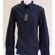 Тъмносиня вталена мъжка риза Armani - L/XL, снимка 1 - Ризи - 18333108