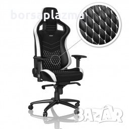 noblechairs EPIC Real Leather Gaming Chair - black/white/red, снимка 1