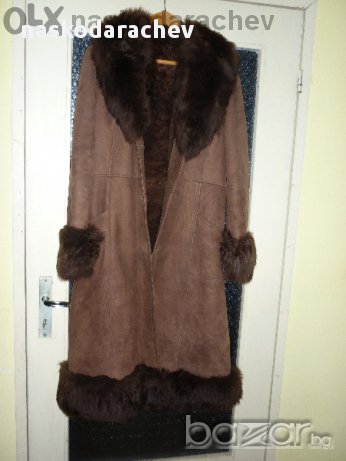 Дълъг дамски кожен кожух (палто), снимка 1