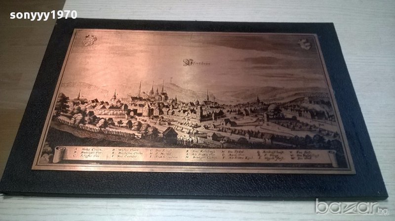 Fortzheim-картина 45/30см-мед/кожа/дърво-внос швеицария, снимка 1