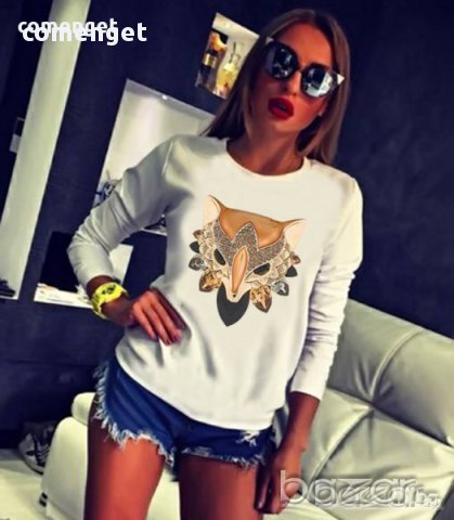 НОВО! ХИТОВА дамска тениска CRYSTAL FOX с дизайн! Създай модел с твоя снимка!, снимка 5 - Тениски - 15597072