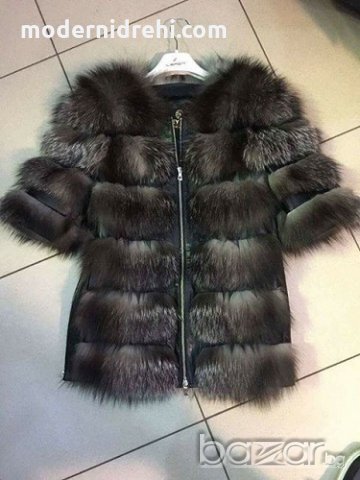 Дамско зимно палто от лисица кафява лисица, снимка 1 - Палта, манта - 19019200