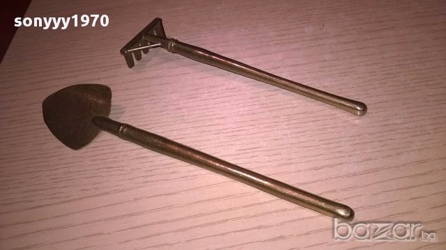 АНТИК-Лопатка и гребло-18х4см-мед/месинг-внос франция, снимка 7 - Колекции - 17851653