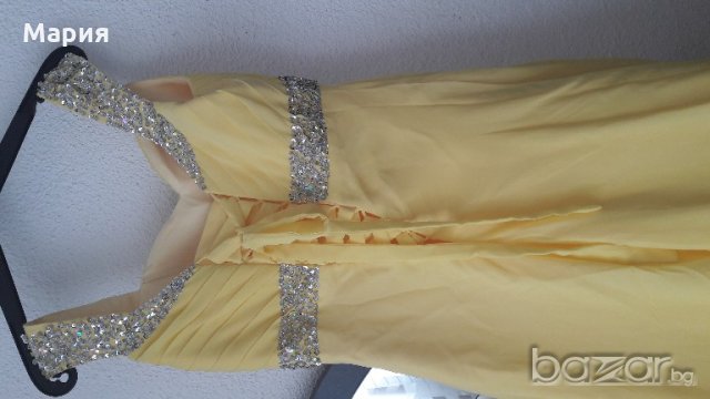 Бална рокля жълта с връзка корсет, снимка 3 - Рокли - 20563499