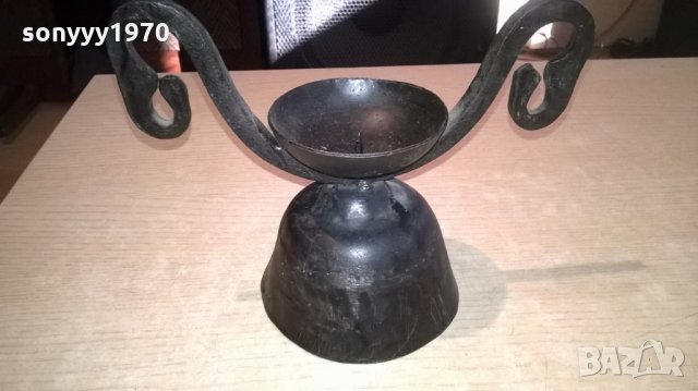 метален свещник-ковано желязо-21х16х12см