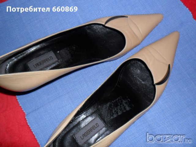  Karl Lagerfeld 100 % оригинални дизайнерски 37 1/2, снимка 14 - Дамски обувки на ток - 10996495
