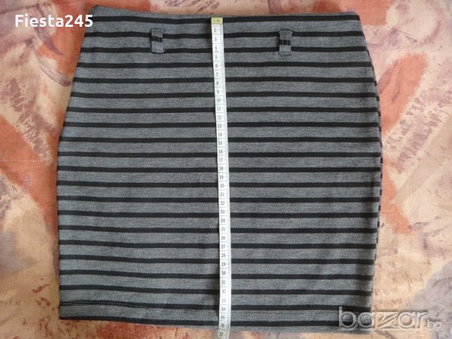 Пола на райе сиво и черно, снимка 5 - Поли - 19217627