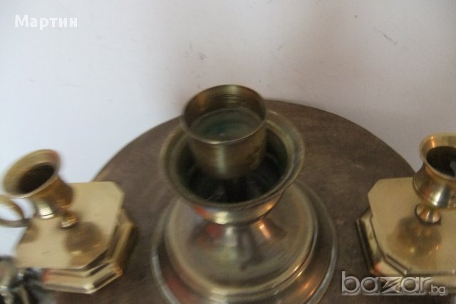  Стари масивни бронзови - Свещници - 3бр. !!! (00531), снимка 4 - Други стоки за дома - 11739045