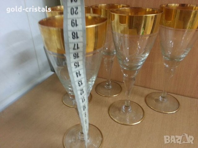 Ретро стъклени чаши с богата позлата , снимка 4 - Антикварни и старинни предмети - 22383042