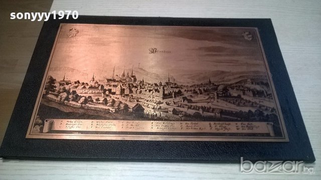 Fortzheim-картина 45/30см-мед/кожа/дърво-внос швеицария, снимка 1 - Антикварни и старинни предмети - 15070453