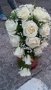 Сватбен,булчински букет със естествени рози и перли.