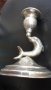 Стар гръцки сребърен свещник делфин 19-ти век проба 925/1000