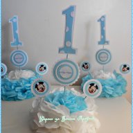 украса за маса с годинките за първи рожден ден с Мики Маус , снимка 5 - Други - 16385325