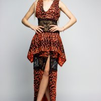 Дълга дизайнерска леопардова рокля с дантела [ss19ga23] - 85лв., снимка 1 - Рокли - 24481687