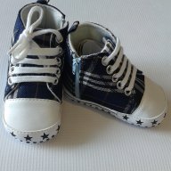 Бебешки пантофки/буйки за момче и момиче с цип, памучен текстил, снимка 1 - Бебешки обувки - 9774216