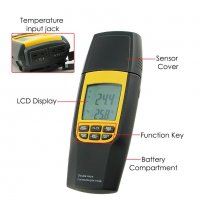 Цифров термометър с K или J- тип термодвойка с 4 сонди и голям LCD дисплей, снимка 7 - Други инструменти - 21705155