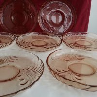 Стъклени  чинии чинийки цветно стъкло, снимка 3 - Антикварни и старинни предмети - 19602222