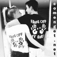 ЗА ВЛЮБЕНИ! LOVE тениски Hands Off My Guy / Girl! Или Поръчай с твоя ИДЕЯ!, снимка 1 - Тениски - 8926372