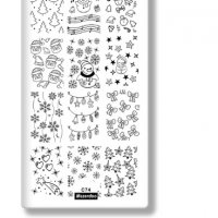 Mezerdoo c74 Коледна плочка снежен човек  / щампа шаблон за печат на нокти маникюр, снимка 1 - Продукти за маникюр - 23732945