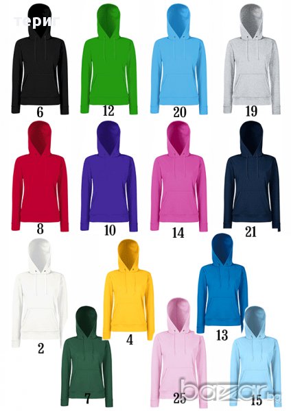  Дамски втален  суитшърт (Fruit of The Loom) , снимка 1