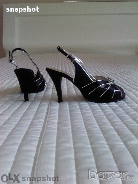 Нови Menbur сатен и естествена кожа черни 37 официални бални обувки, снимка 1