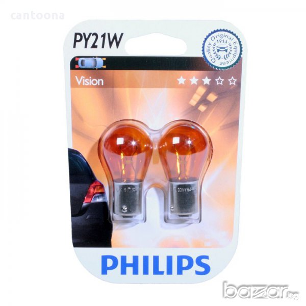 Philips PY21W автомобилна лампа за мигачи - 2 бр, снимка 1