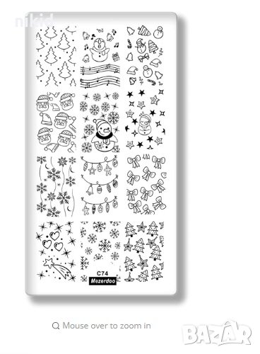 Mezerdoo c74 Коледна плочка снежен човек  / щампа шаблон за печат на нокти маникюр, снимка 1