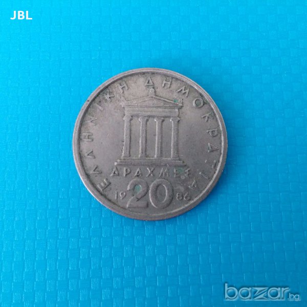монета 20 драхми 1986г Гърция , снимка 1