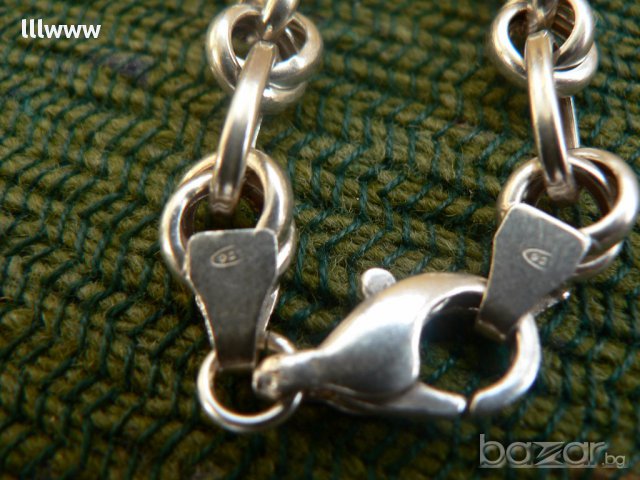 Сребърен ланец., снимка 5 - Колиета, медальони, синджири - 10547248