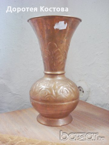 Стара медна ваза, снимка 3 - Антикварни и старинни предмети - 8753569